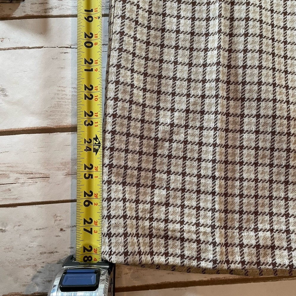 Dickies Dress Pants Brown Houndstooth pattern wide leg Sz 18 70s Retro Academia - Picture 9 of 11